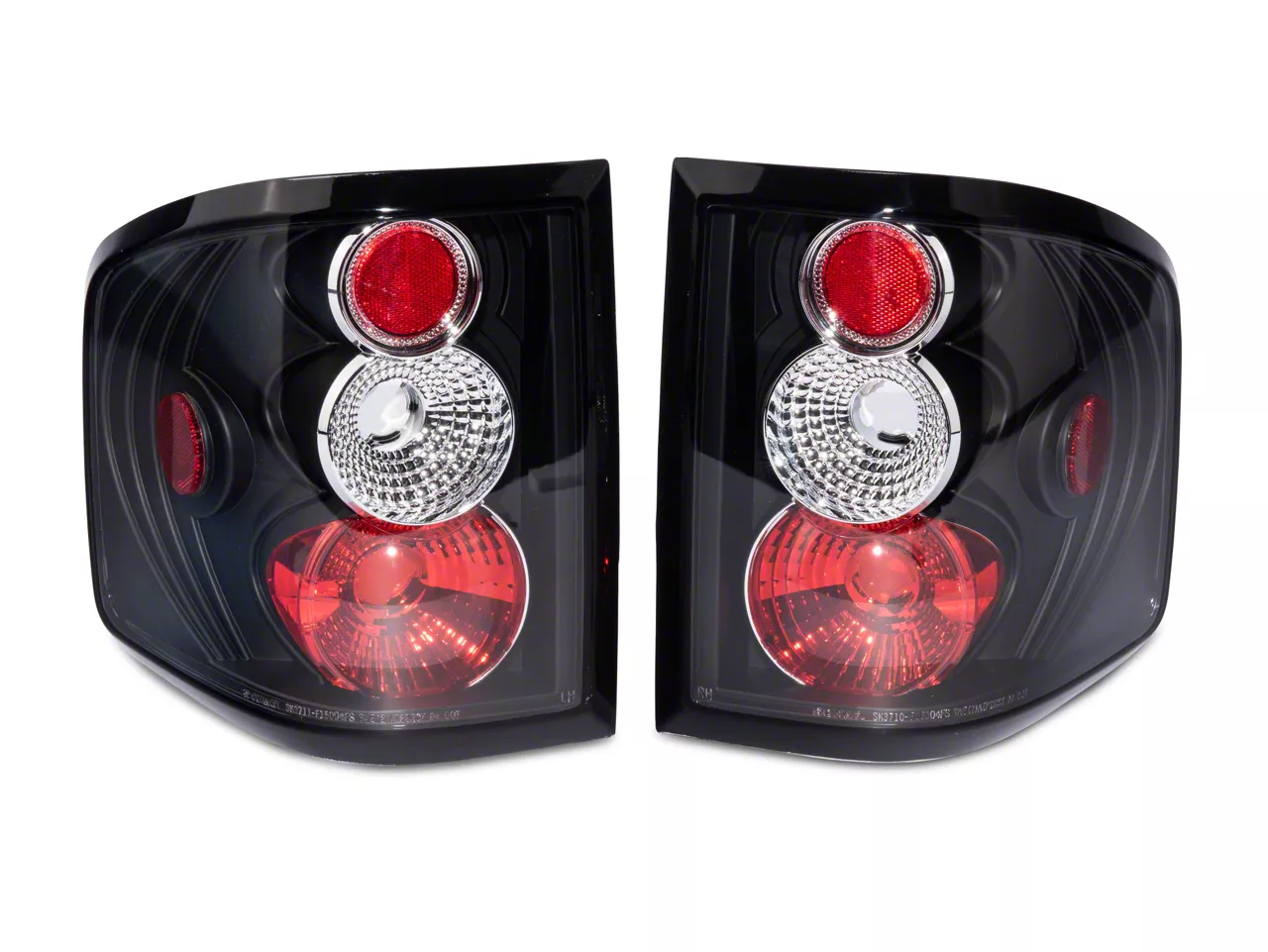 Euro Style Tail Lights; Black Housing; Clear Lens (04-09 F-150 Flareside)