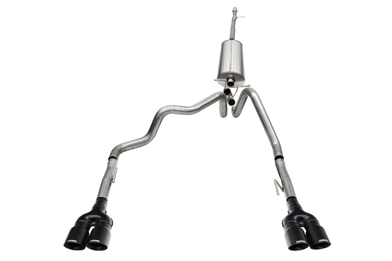 Corsa 19-25 GMC Sierra 1500 Cat-Back Dual Rear Exit with Twin 4in Black Powder Coat Pro-Series Tips