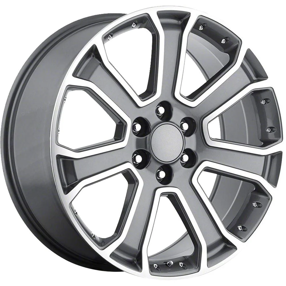 OE Revolution G-06 Gunmetal Machined 6-Lug Wheel; 22x9; 31mm Offset (07-13 Sierra 1500)