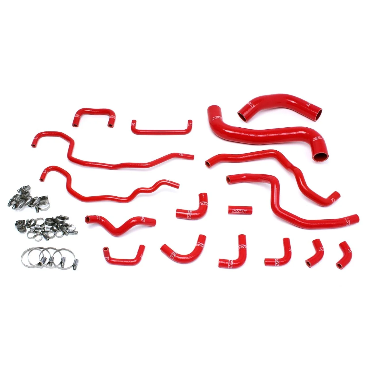HPS Red Reinforced Silicone Radiator + Heater Hose Kit for Subaru 15-16 WRX STI 2.5L Turbo