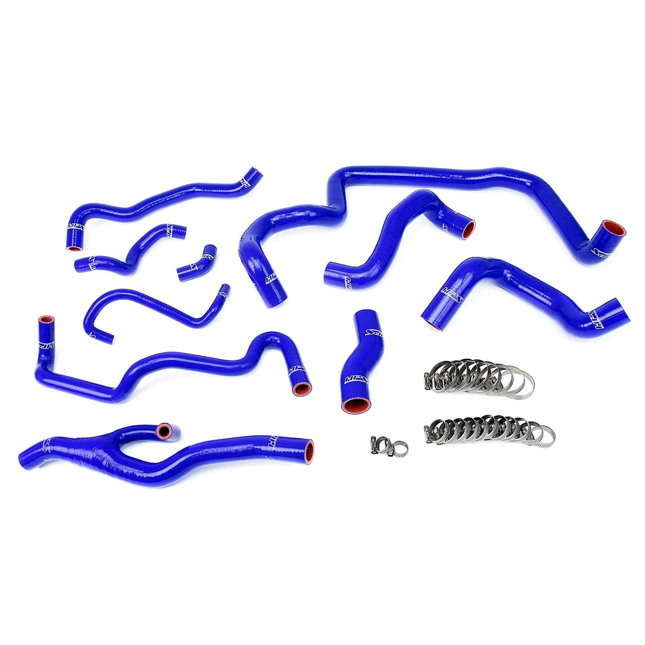 HPS Blue Reinforced Silicone Radiator and Heater Hose Kit Coolant for Mini 07-11 Cooper S R56 1.6L Turbo Automatic Trans