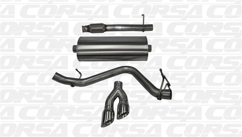 Corsa 14-19 GMC Sierra/Chevy Silv 1500 Reg. Cab/Long Bed 5.3L V8 Polished Single Side CB Exhaust