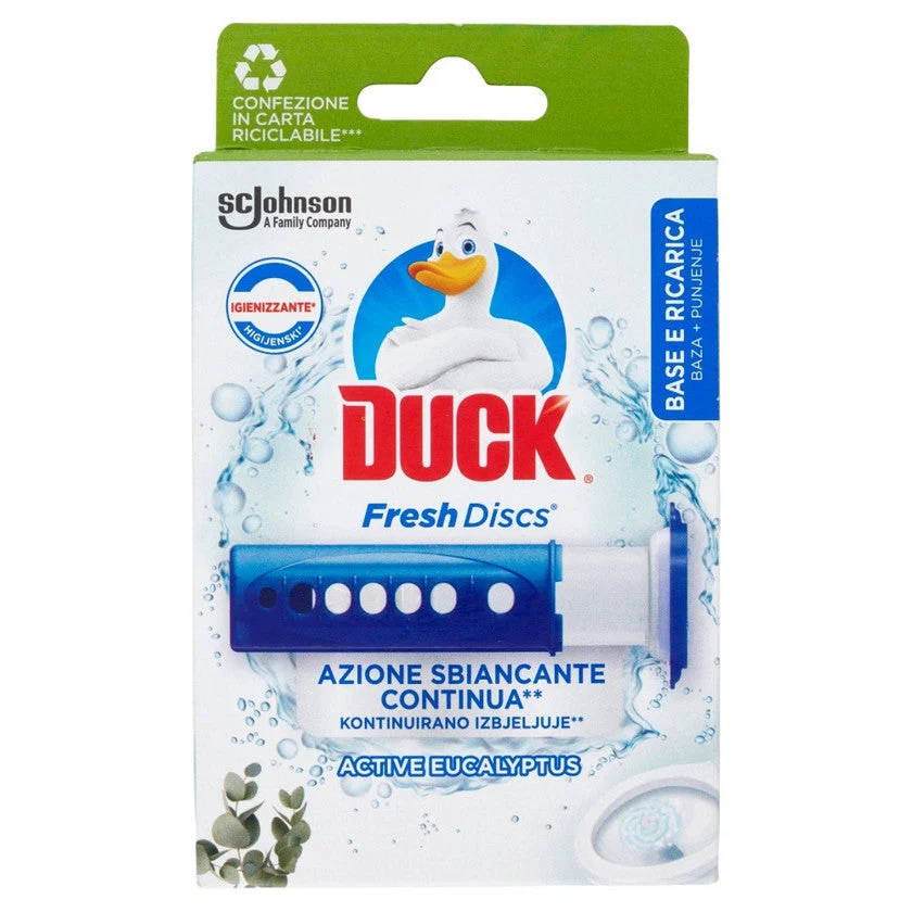 Johnson's Duck Fresh Discs - Base Per Dischi Gel Igienizzanti Wc, Fragranza Eucalipto 1 unità