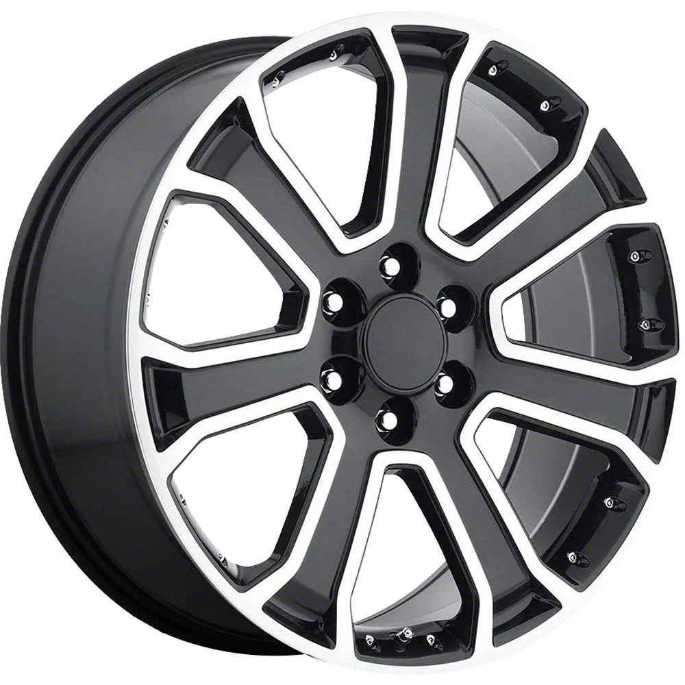 OE Revolution G-06 Gloss Black Milled 6-Lug Wheel; 22x9; 31mm Offset (14-18 Sierra 1500)