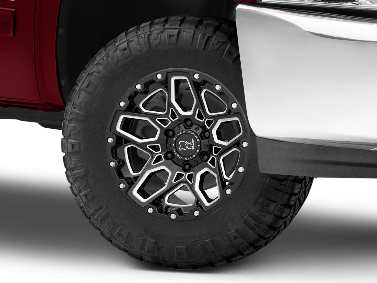 Black Rhino Shrapnel Gloss Black Milled 6-Lug Wheel; 17x9.5; -18mm Offset (07-13 Silverado 1500)