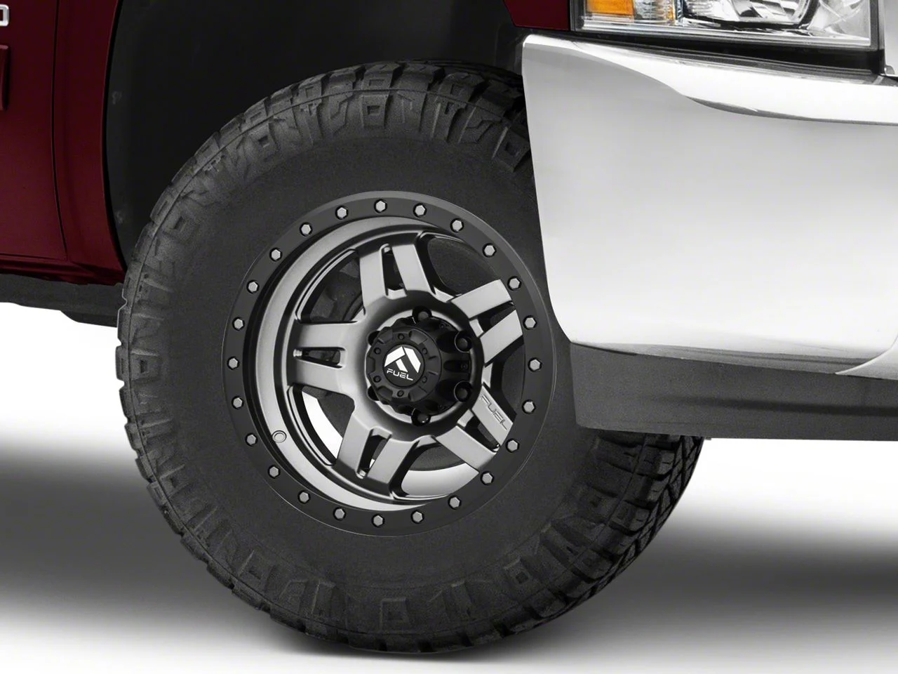 Fuel Wheels Anza Anthracite with Black Ring 6-Lug Wheel; 17x8.5; -6mm Offset (07-13 Silverado 1500)