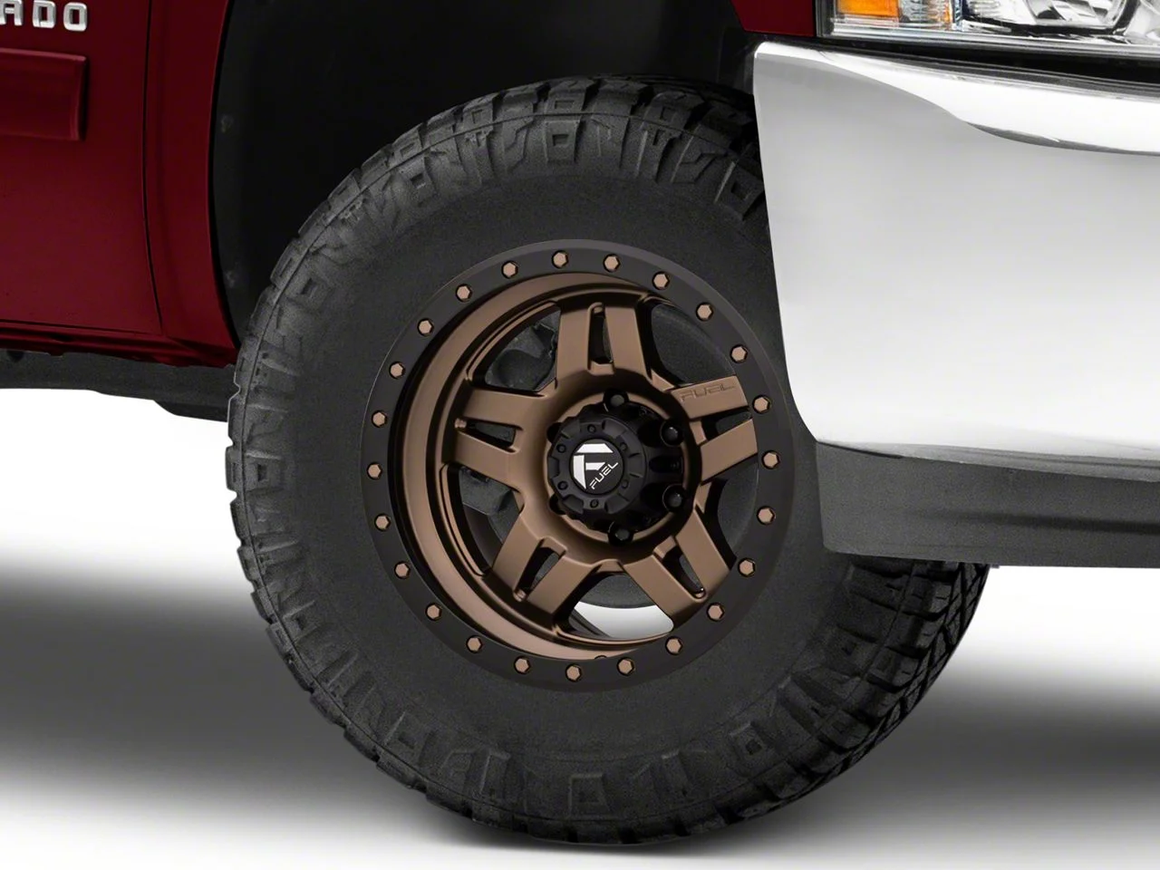 Fuel Wheels Anza Matte Bronze with Black Ring 6-Lug Wheel; 17x8.5; -6mm Offset (07-13 Silverado 1500)