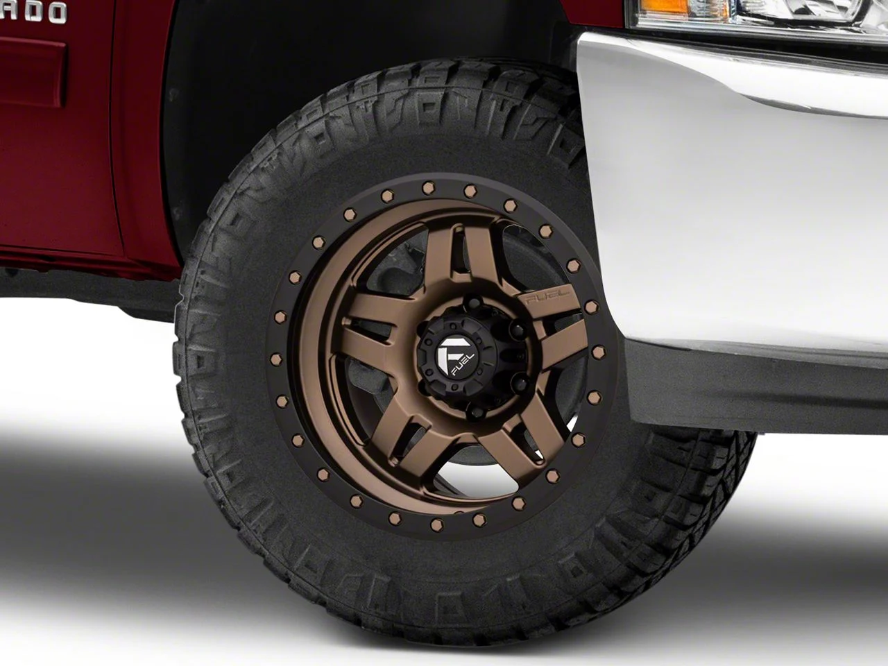Fuel Wheels Anza Matte Bronze with Black Ring 6-Lug Wheel; 18x9; 1mm Offset (07-13 Silverado 1500)