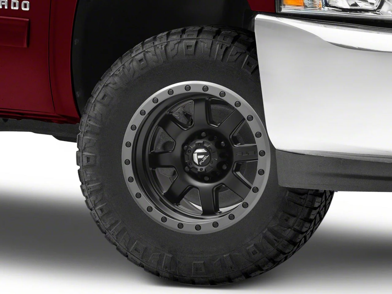 Fuel Wheels Trophy Matte Black with Anthracite Ring 6-Lug Wheel; 17x8.5; -6mm Offset (07-13 Silverado 1500)