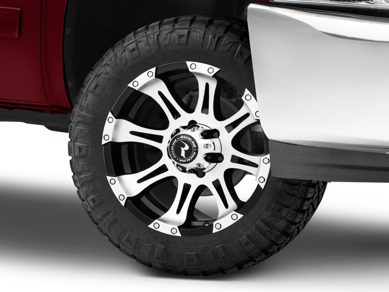 Raceline Raptor Black Machined 6-Lug Wheel; 20x9; 20mm Offset (07-13 Silverado 1500)