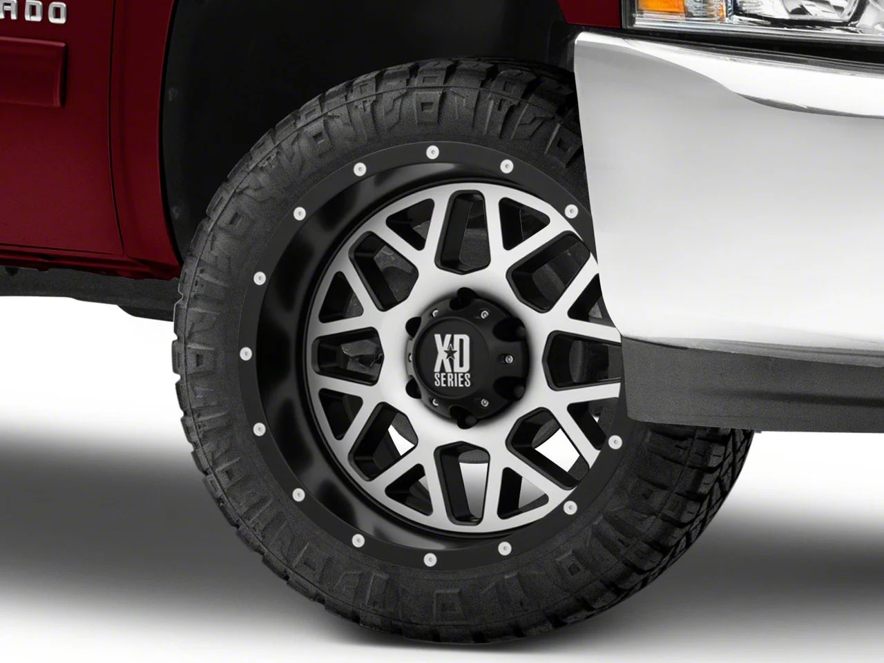 XD Grenade Satin Black Machined 6-Lug Wheel; 22x9.5; 30mm Offset (07-13 Silverado 1500)