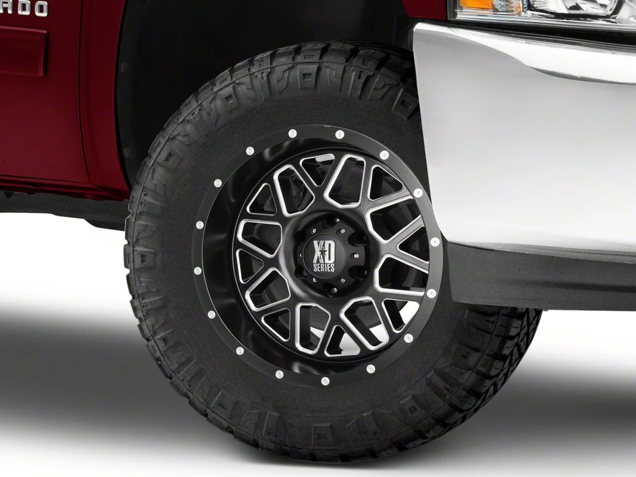XD Grenade Satin Black Milled 6-Lug Wheel; 18x9; 18mm Offset (07-13 Silverado 1500)