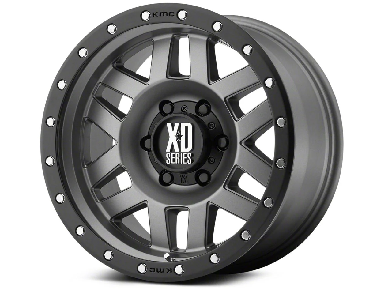XD Machete Matte Gray with Black Ring 6-Lug Wheel; 20x9; 0mm Offset (07-13 Silverado 1500)