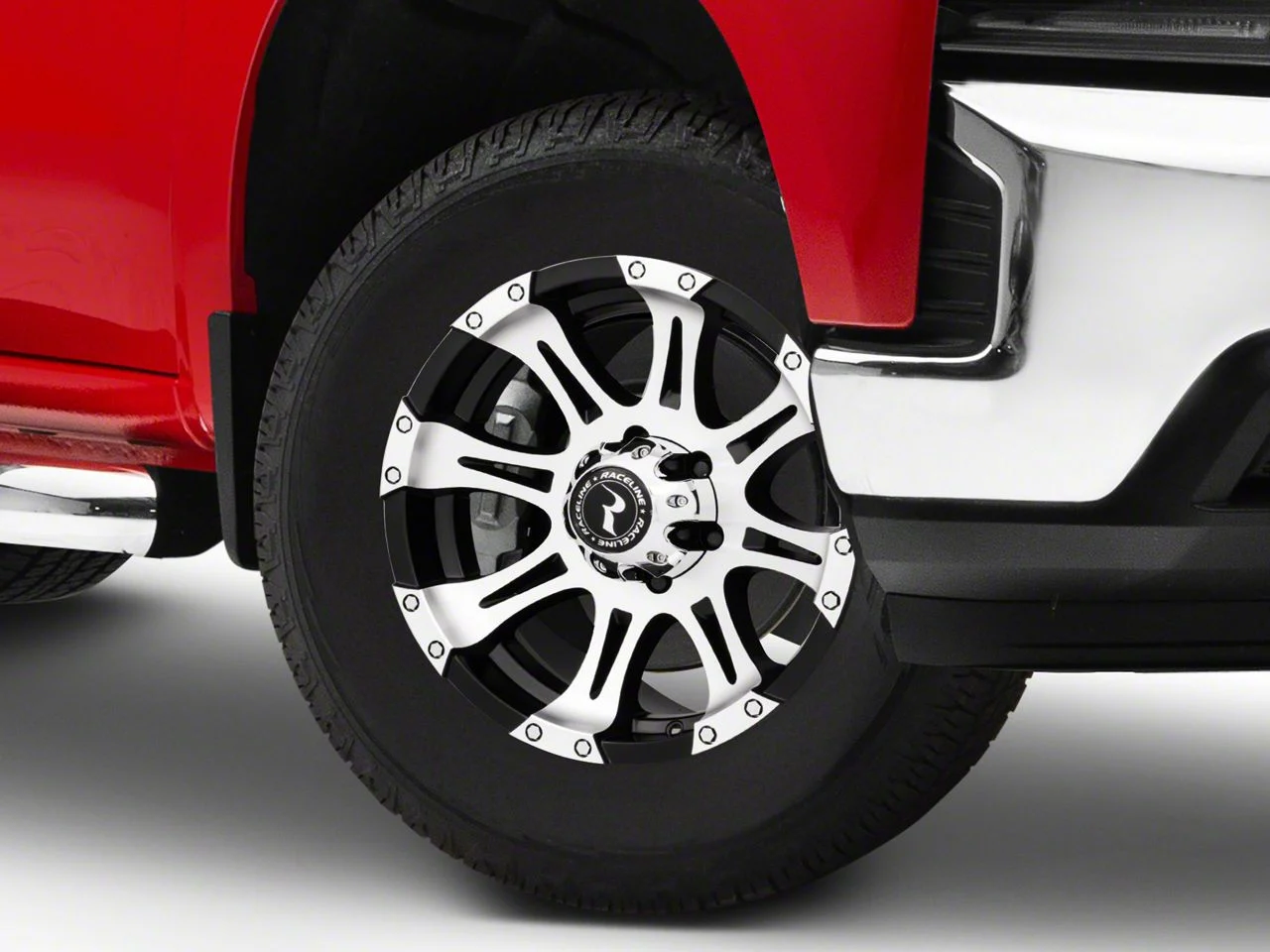 Raceline Raptor Black Machined 6-Lug Wheel; 18x9; 25mm Offset (19-26 Silverado 1500)