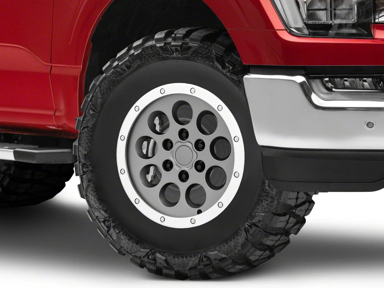 Gen1 Raptor Beadlock Style Charcoal 6-Lug Wheel; 17x8.5; 34mm Offset (21-26 F-150)