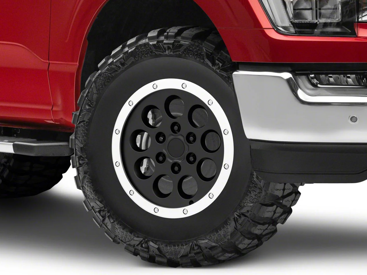 Gen1 Raptor Beadlock Style Matte Black 6-Lug Wheel; 17x8.5; 34mm Offset (21-26 F-150)