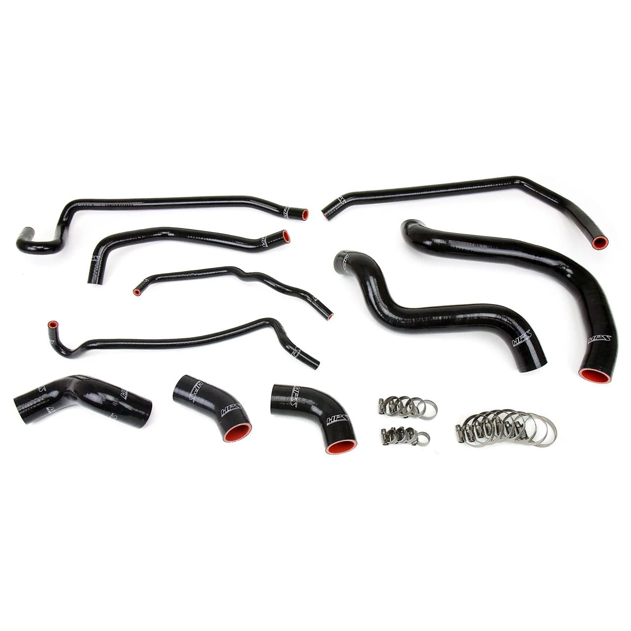 HPS Black Reinforced Silicone Radiator and Heater Hose Kit Coolant for Ford 11-14 Mustang GT 5.0L V8 & Boss 302