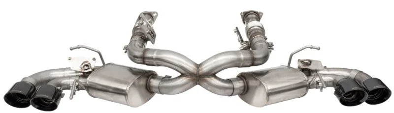Corsa 2020-25 Corvette C8 3in Valved Cat-Back 4.5in Blk Quad Tips - Fits Factory Perf Exhaust w/ AFM