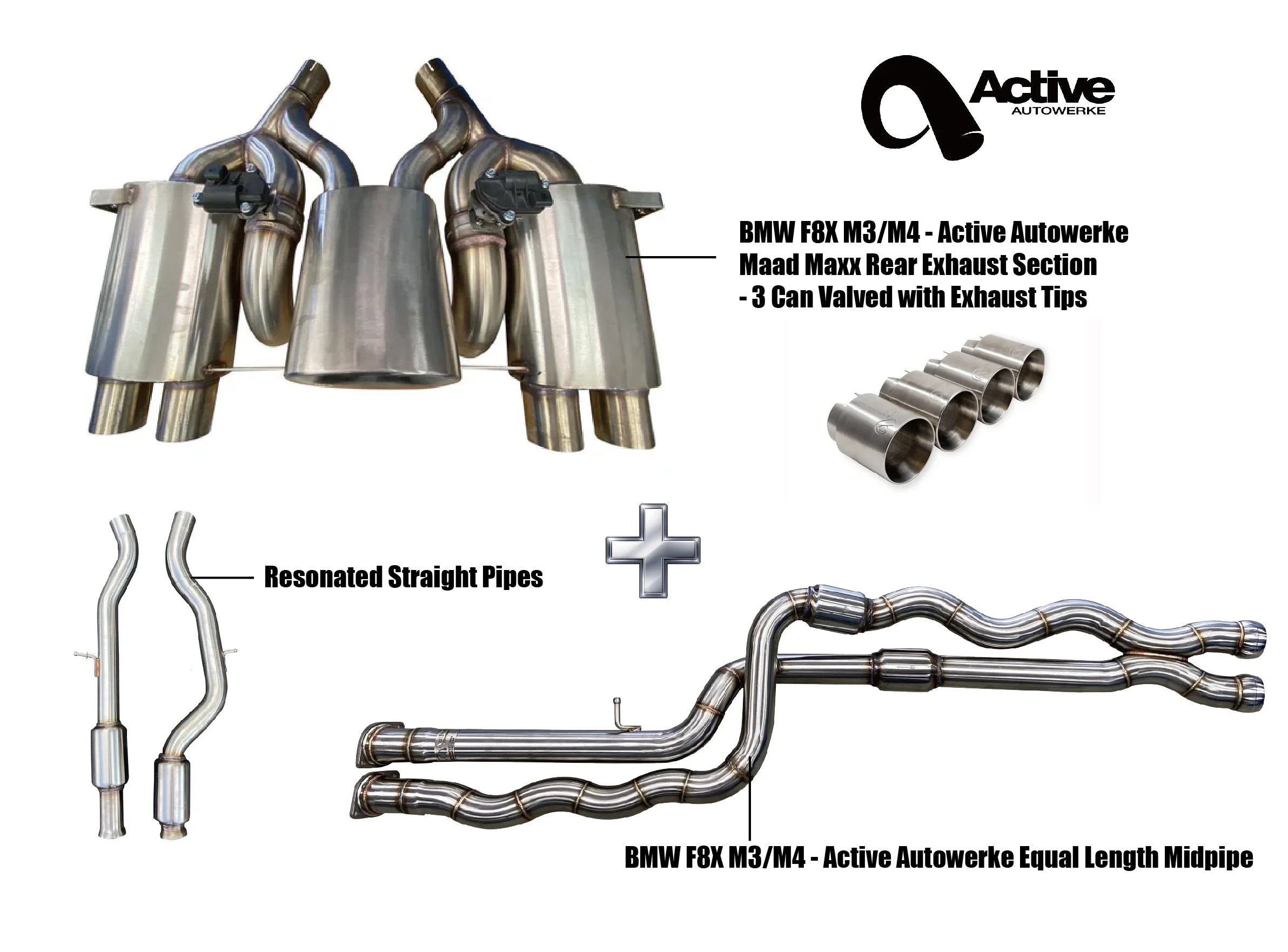 Active Autowerke EL Resonated Mid Pipe Bundle | BMW F80 M3 15-18 | F82 M4 15-20