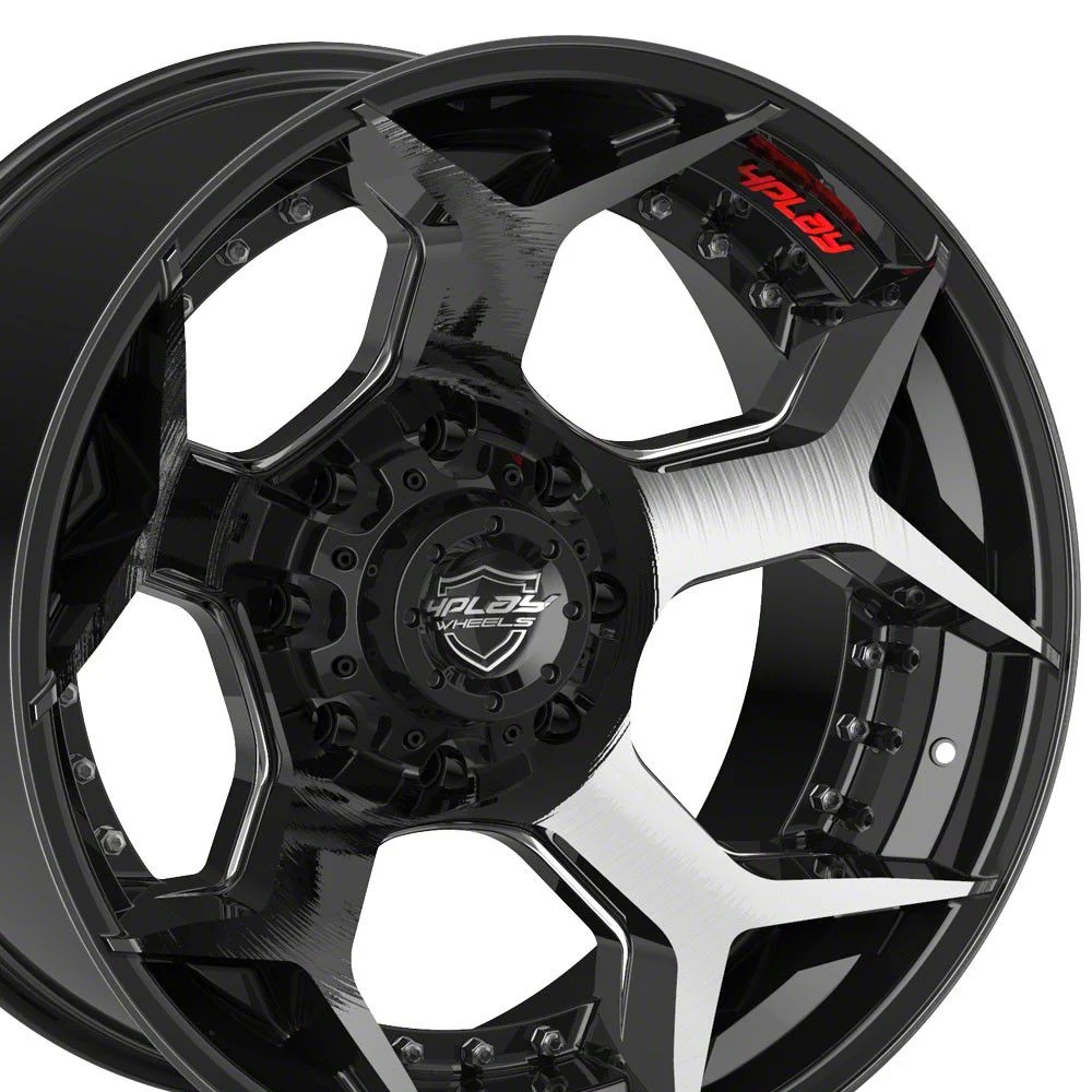 4Play 4P50 Brushed Black 8-Lug Wheel; 20x10; -24mm Offset (11-16 F-350 Super Duty SRW)