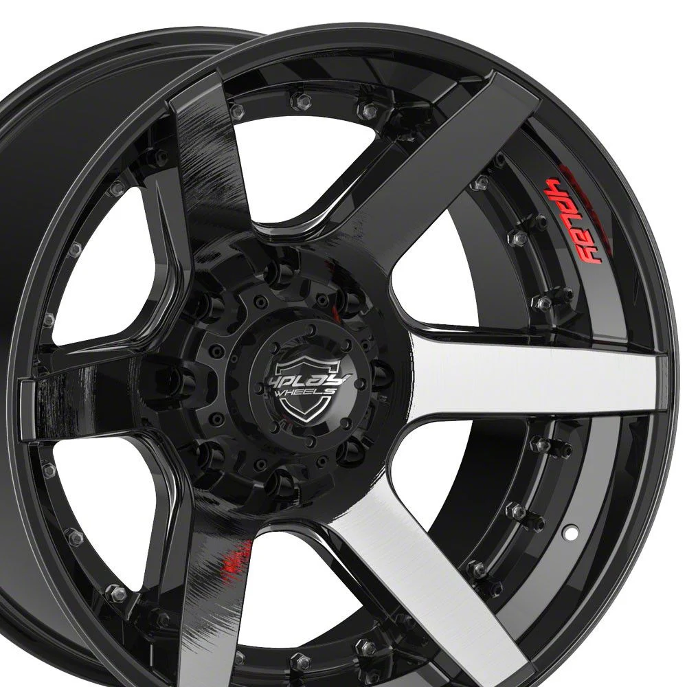 4Play 4P60 Brushed Black 8-Lug Wheel; 20x10; -24mm Offset (11-16 F-350 Super Duty SRW)
