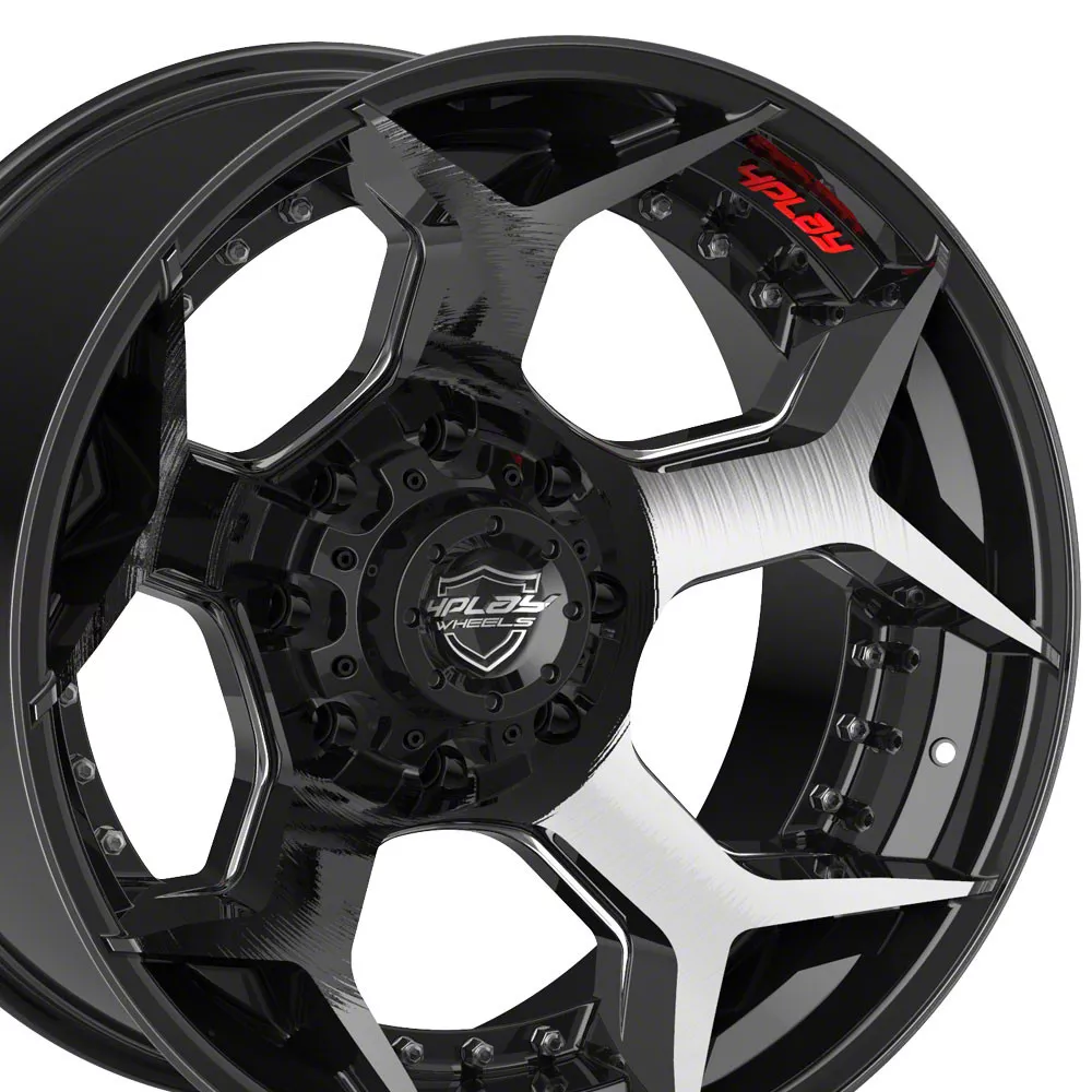 4Play 4P50 Brushed Black 8-Lug Wheel; 20x10; -24mm Offset (17-22 F-350 Super Duty SRW)