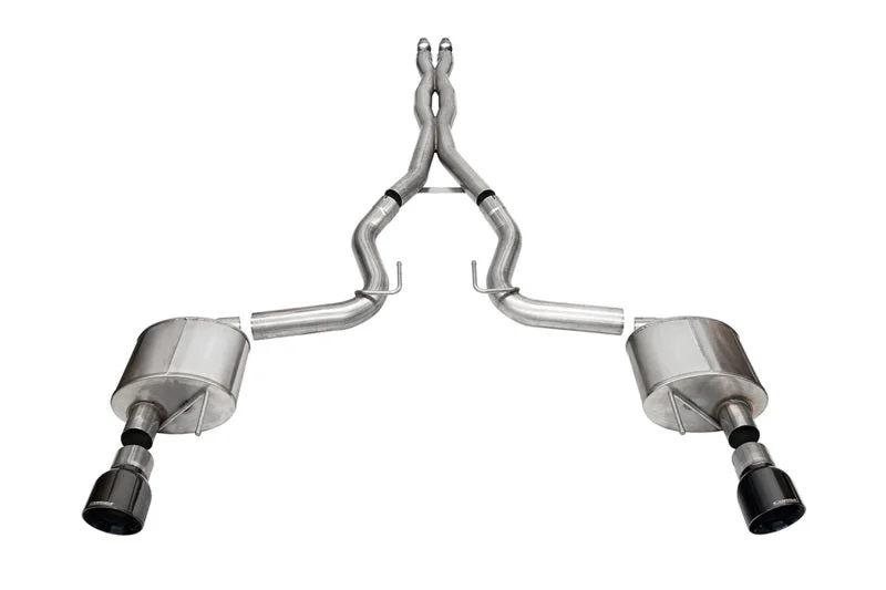 Corsa 24+ Ford Mustang GT Xtreme Cat-Back Ex. Sys. 3.0in Dual Rear Exit w/4.5in Black PVD Pro Tips