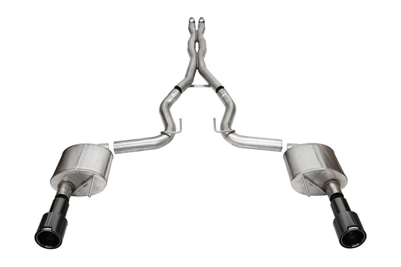 Corsa 2024+ Ford Mustang GT 5.0L V8 Xtreme 4.5 Cat-Back Duel Rear w/ 4.5 In Carbon Fiber Tips
