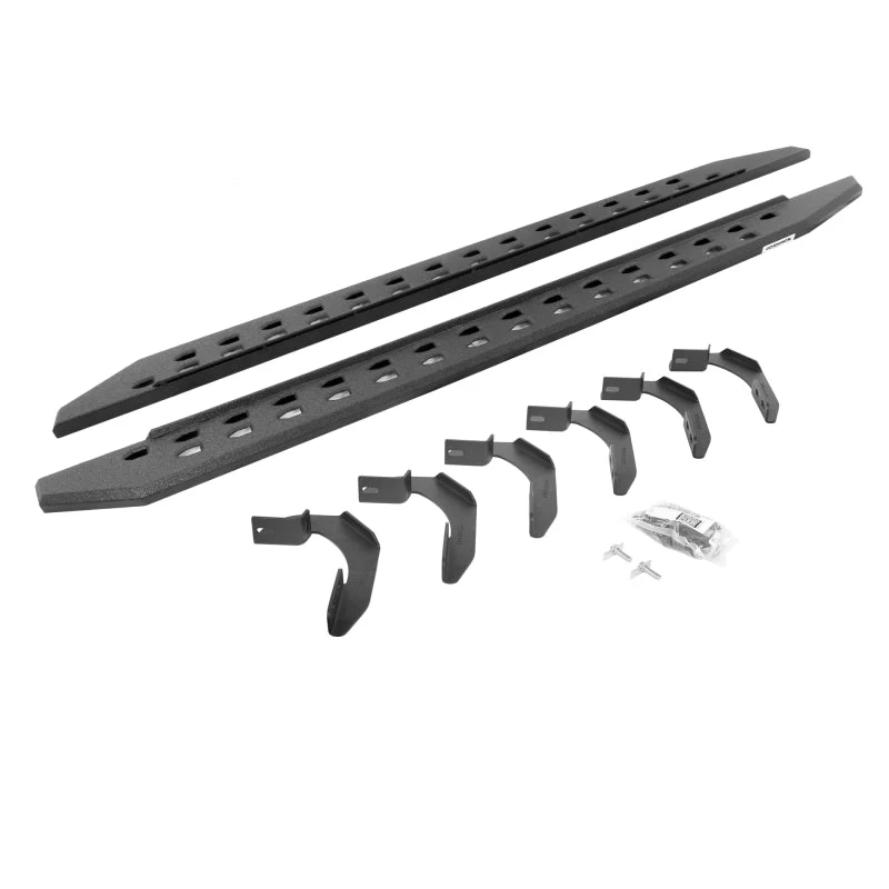 Go Rhino 04-14 Ford F-150 Super Crew 4DR RB20 Slim Running Boards Kit (w/Brackets) - Bedliner Coat