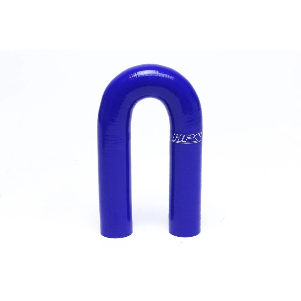 HPS 1.5" ID High Temp 4-ply Reinforced Silicone 180 Degree U Bend Elbow Coupler Hose Blue (38mm ID)