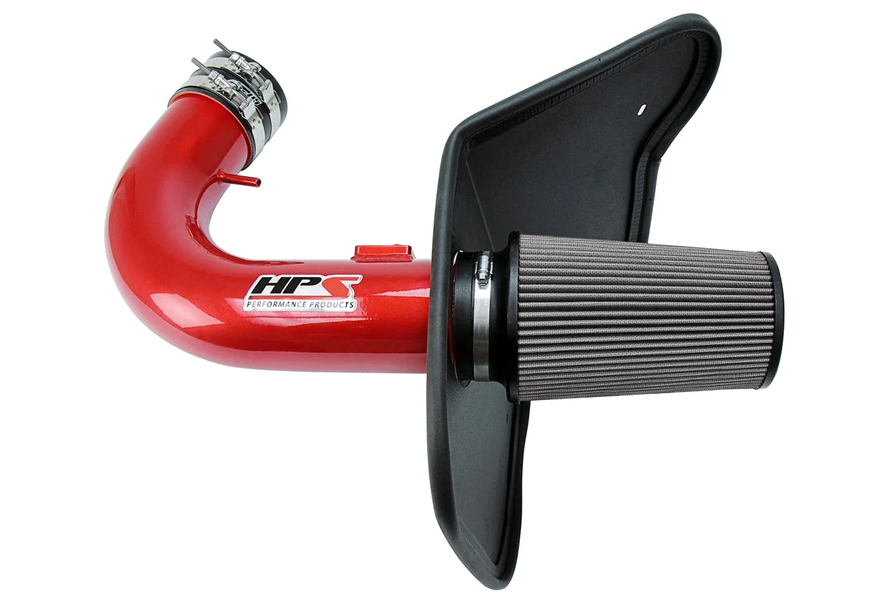 HPS Cold Air Intake Kit 10-15 Chevy Camaro SS 6.2L V8, Includes Heat Shield, Red