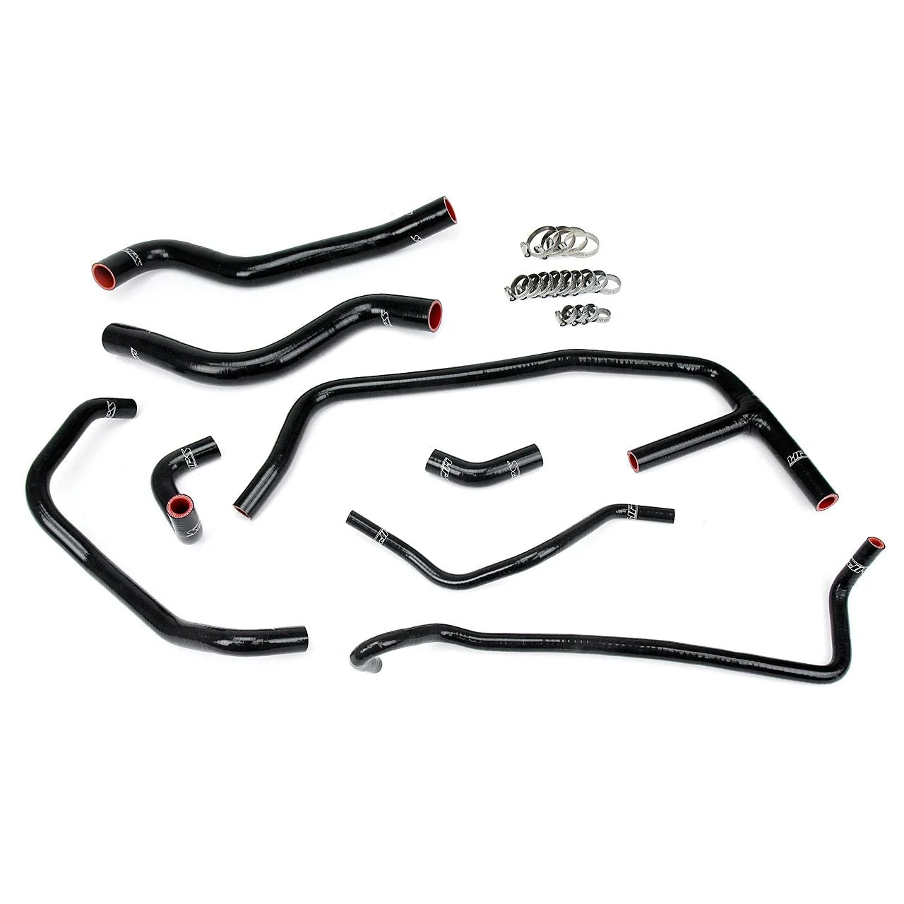 HPS Black Reinforced Silicone Radiator and Heater Hose Kit Coolant for Ford 2015-2019 Mustang Ecoboost 2.3L Turbo