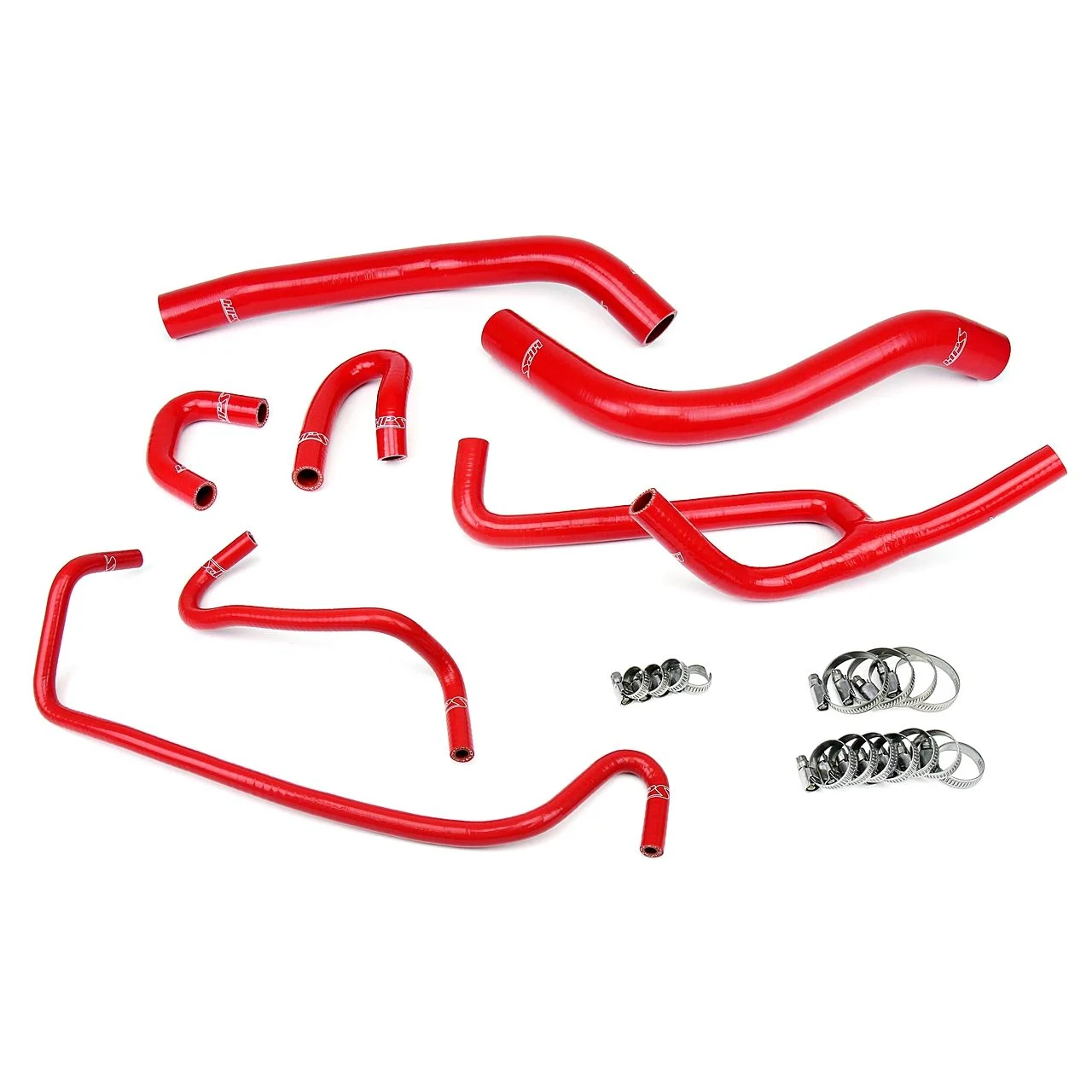 HPS Red Reinforced Silicone Radiator and Heater Hose Kit Coolant for Ford 2015-2017 Mustang 3.7L V6
