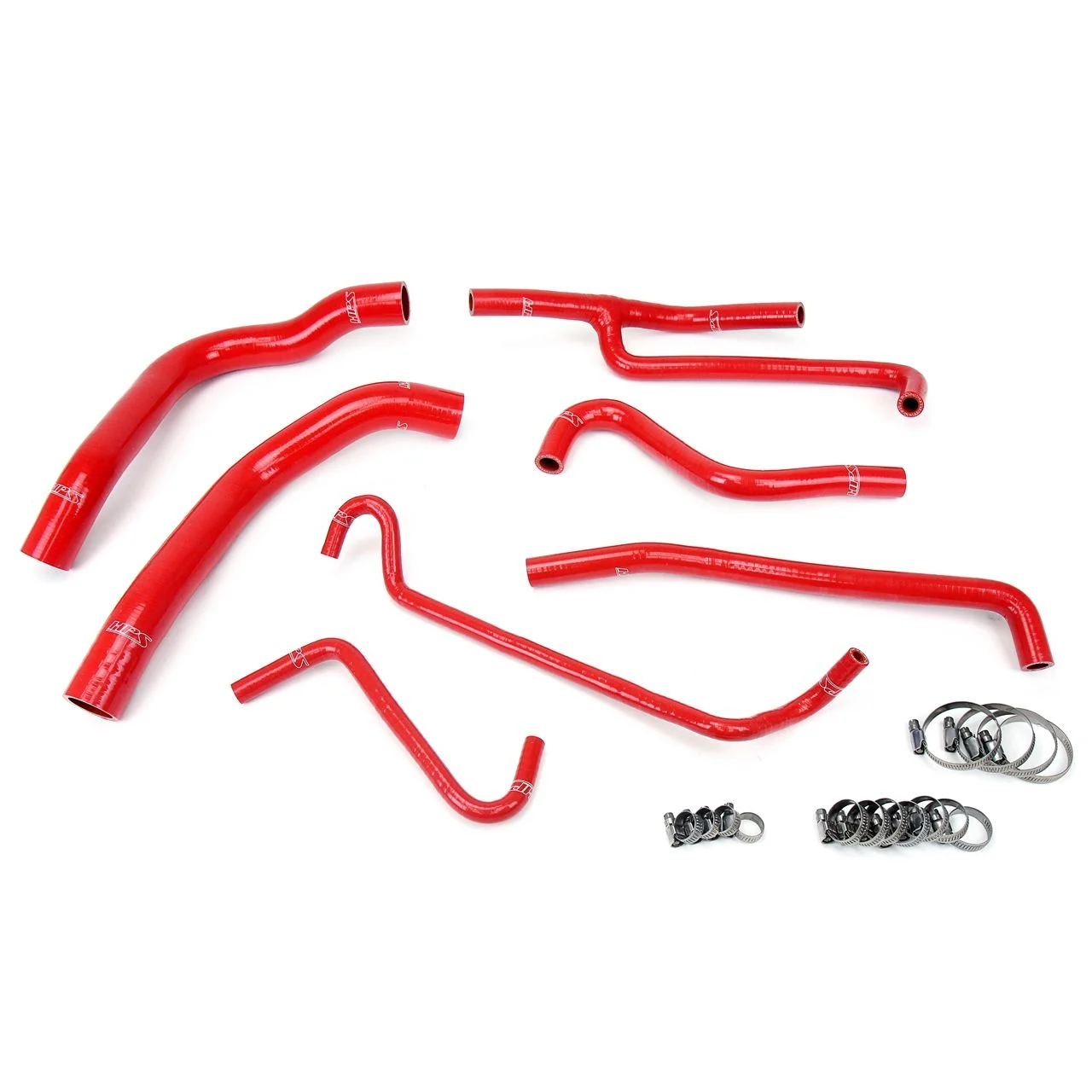 HPS Red Reinforced Silicone Radiator and Heater Hose Kit Coolant for Ford 11-14 Mustang 3.7L V6