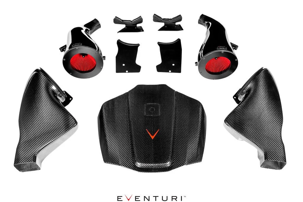 Eventuri Black Carbon Fiber Cold Air Intake Gloss for Mercedes-Benz C190 AMG GT S | R190 GT C | GT R | GT