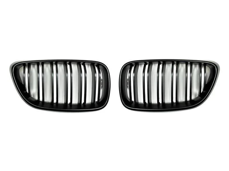 AutoTecknic Aero Dual Slats Stealth Black Front Grilles For BMW F22 M235xi 2014-2016