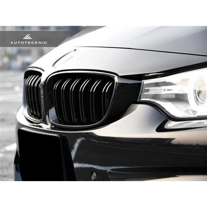 AutoTecknic Aero Glazing Black Dual Slats Front Grilles For BMW F32 435i