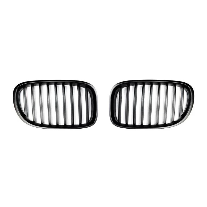 AutoTecknic Aero Replacement Stealth Black Front Grilles For BMW F01,F02 760Li