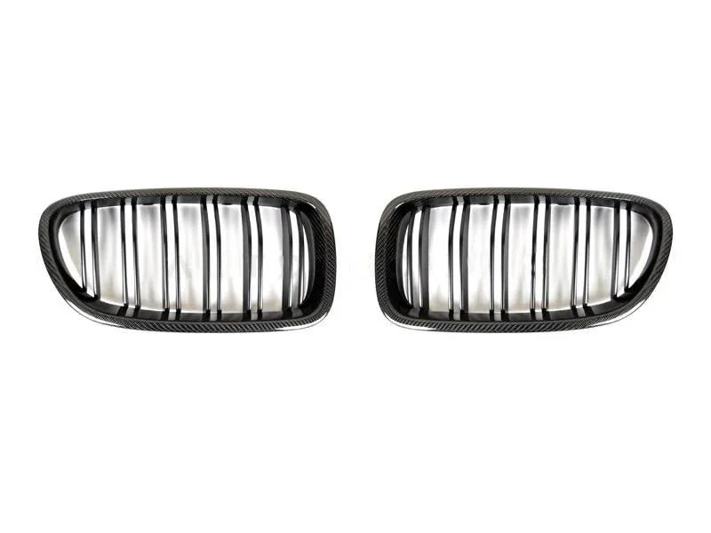 AutoTecknic Aero Carbon Fiber Dual Slats Front Grilles For BMW F10 535i, 535i xDrive