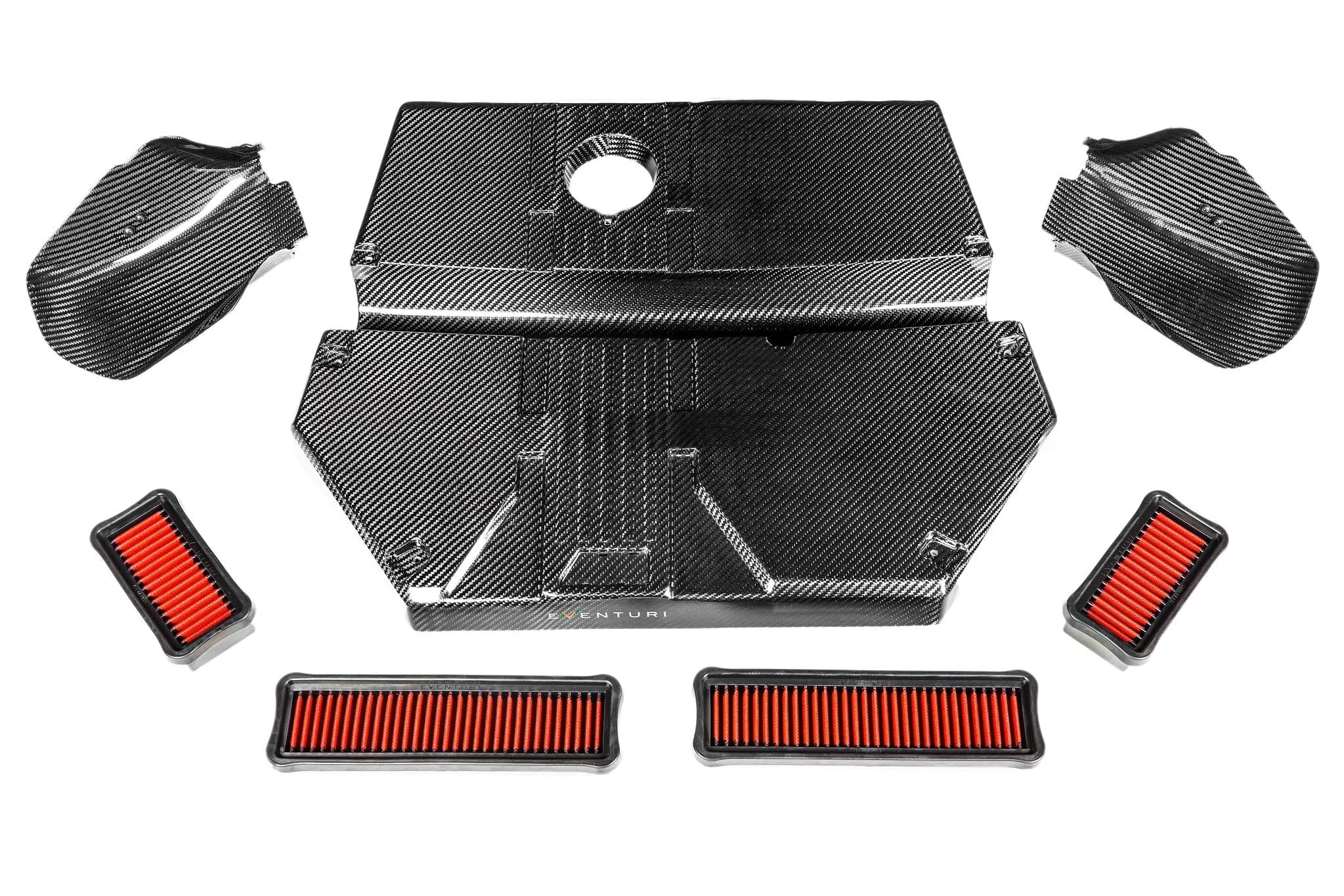 Eventuri Black Carbon Fiber Intake Lid with Scoops for BMW X3M X4M 2020-2024