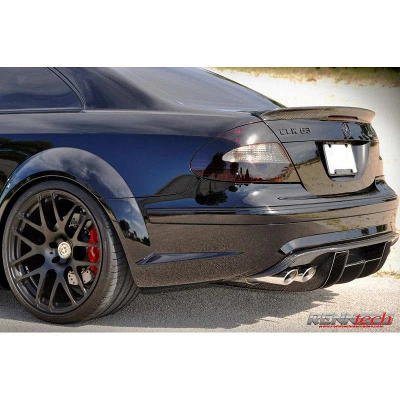 RennTech Carbon Fiber Rear Diffuser For Mercedes-Benz C209 CLK 63 AMG Black Series