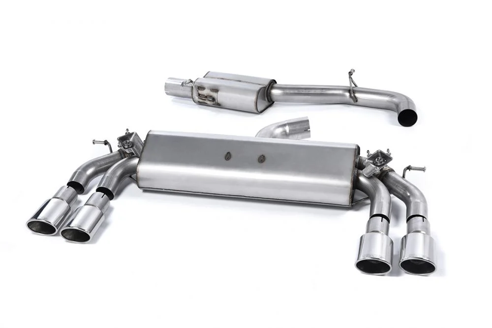 Milltek Resonated Cat-Back Exhaust System w/ Quad Oval Trims Audi S3 Sportback (Non-GPF) 2013-2018