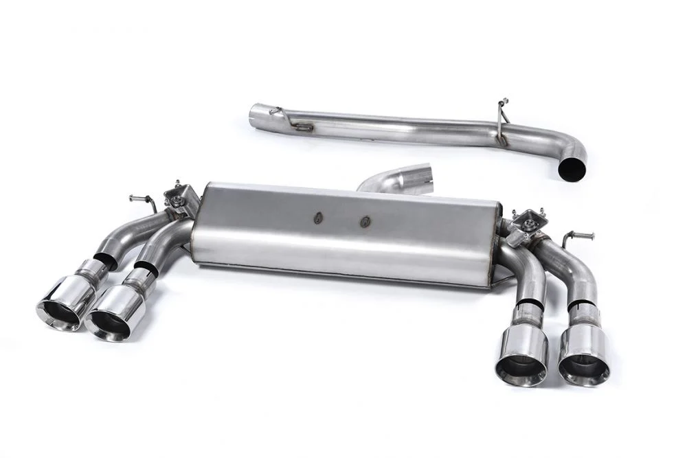 Milltek Non-Valved & Non-Resonated Cat-Back Exhaust System w/ Quad GT Trims Audi S3 Sportback (Non-GPF) 2013-2018