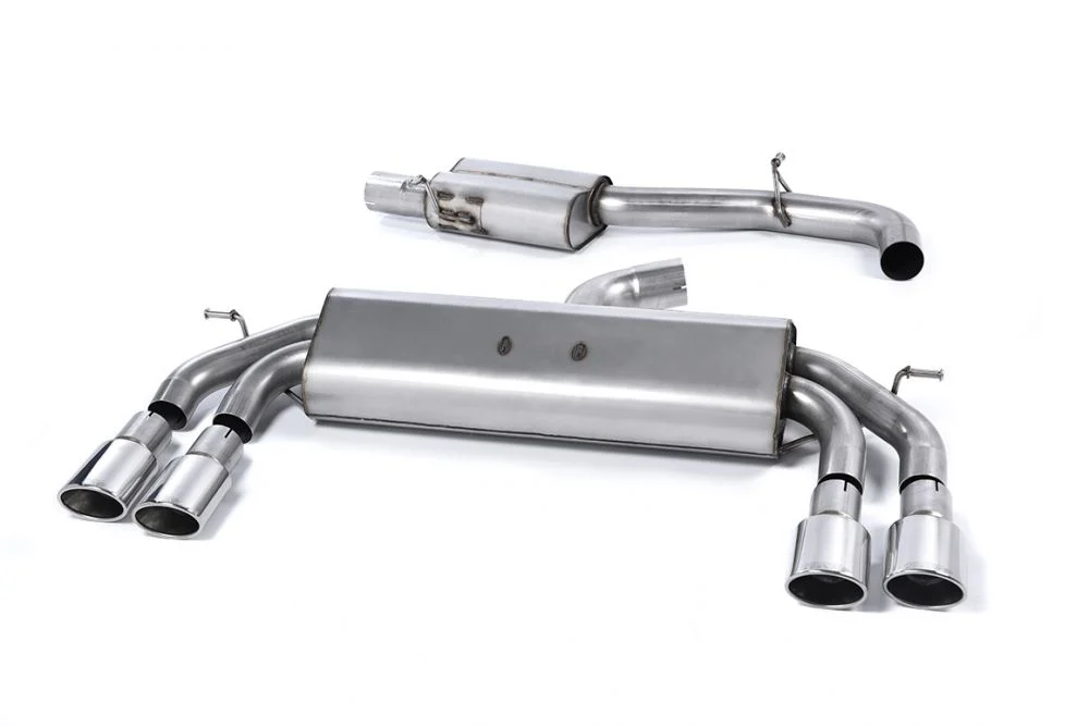 Milltek Non-Valved & Resonated Cat-Back Exhaust System w/ Quad Oval Trims Audi S3 Sportback (Non-GPF) 2013-2018
