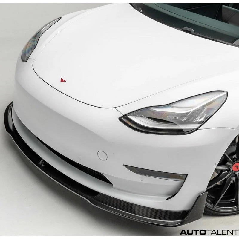 Vorsteiner Volta Aero Front Spoiler Carbon Fiber PP 2x2 For Tesla Model 3 2017-2022
