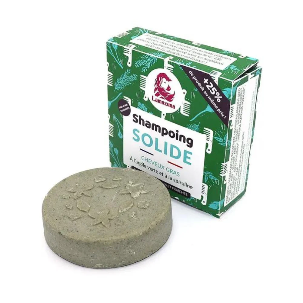 Lamazuna Shampoo Solido Argilla Verde e Spirulina Capelli Grassi 55g