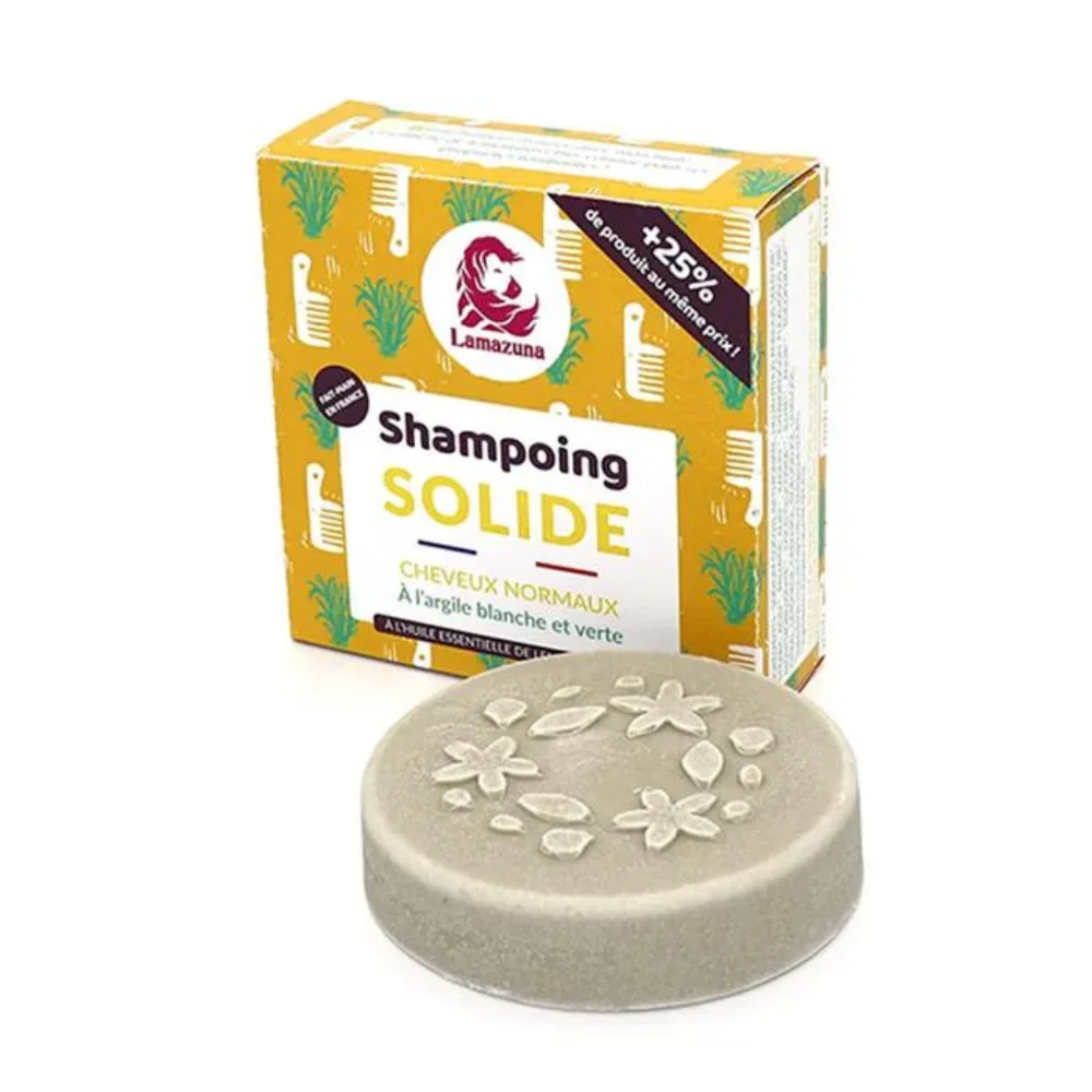 Lamazuna Shampoo Solido All'Argilla Bianca E Verde Con He Capelli Normali 70g
