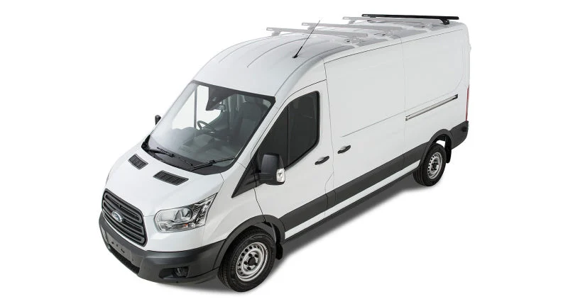 Rhino-Rack 14-21 Ford Transit 2 Door Wagon Heavy Duty RLTP 3 Bar Roof Rack - Black