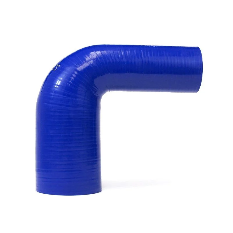 HPS 2.25" - 3" ID High Temp 4-ply Reinforced Silicone 90 Degree Elbow Reducer Hose Blue (57mm - 76mm ID)