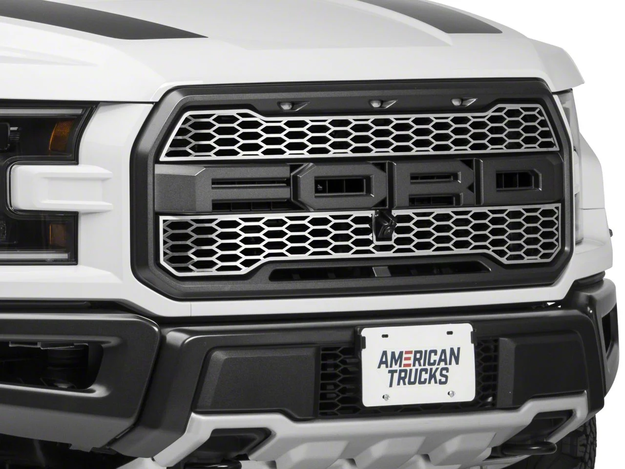 Upper Overlay Grilles; Polished (17-20 F-150 Raptor)